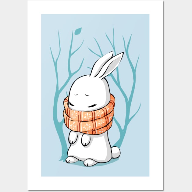 Winter Bunny Wall Art by Freeminds